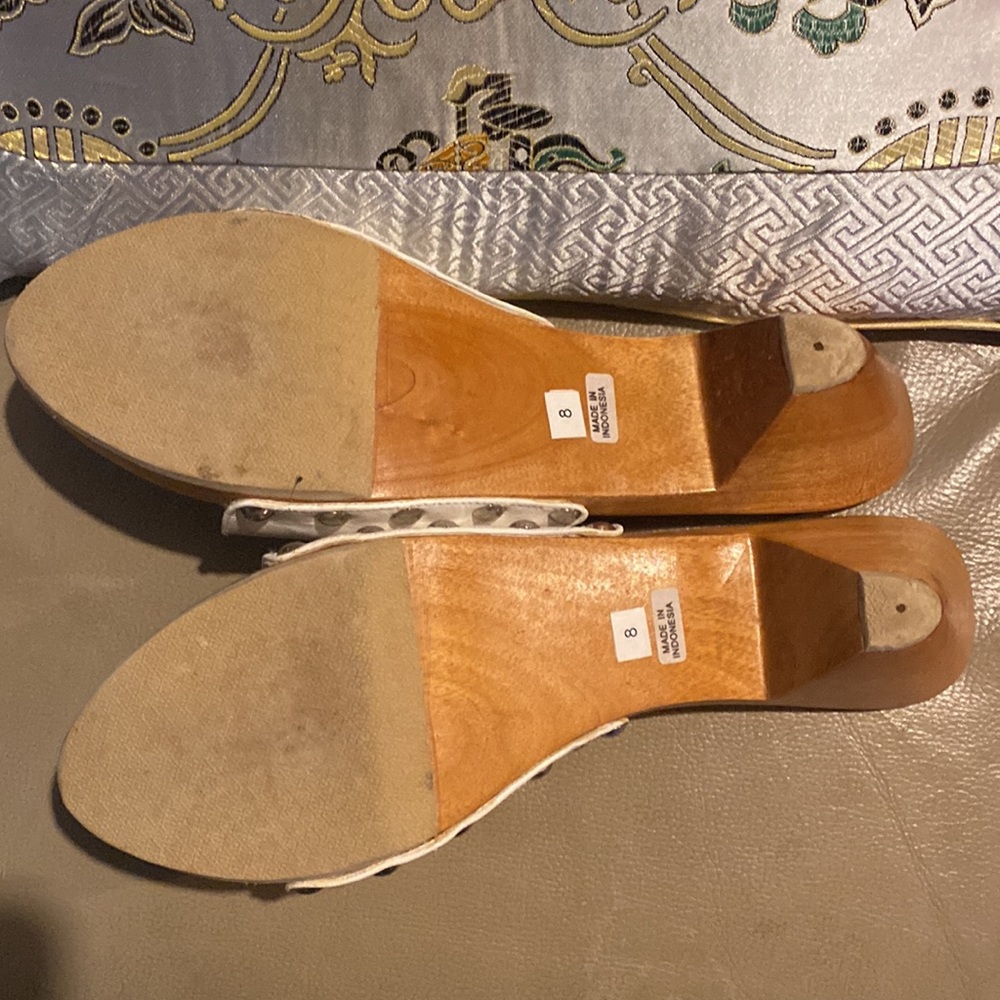 Leather buckle mystique slide in white size 8 new - Picture 8 of 10